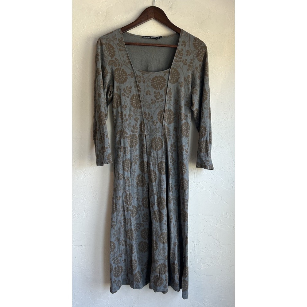 Gudrun Sjoden Olive Green Floral Midi Dress - Outlander- Cottagecore- Highlander